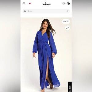 Lulu's Royal Blue Long Sleeve Maxi Dress